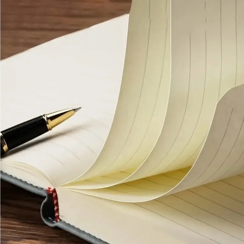 Gray Faux Leather Inspiring Lined Notebook Journal